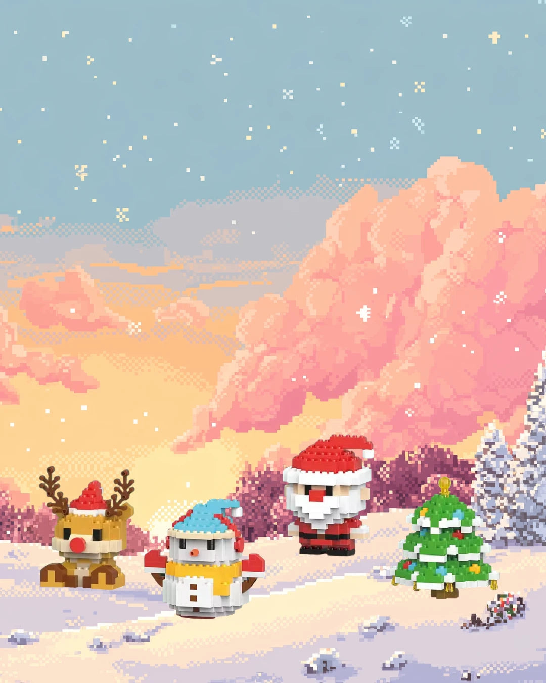 Santa Claus Mini Block Figurine – Holiday Building Bricks Collectible