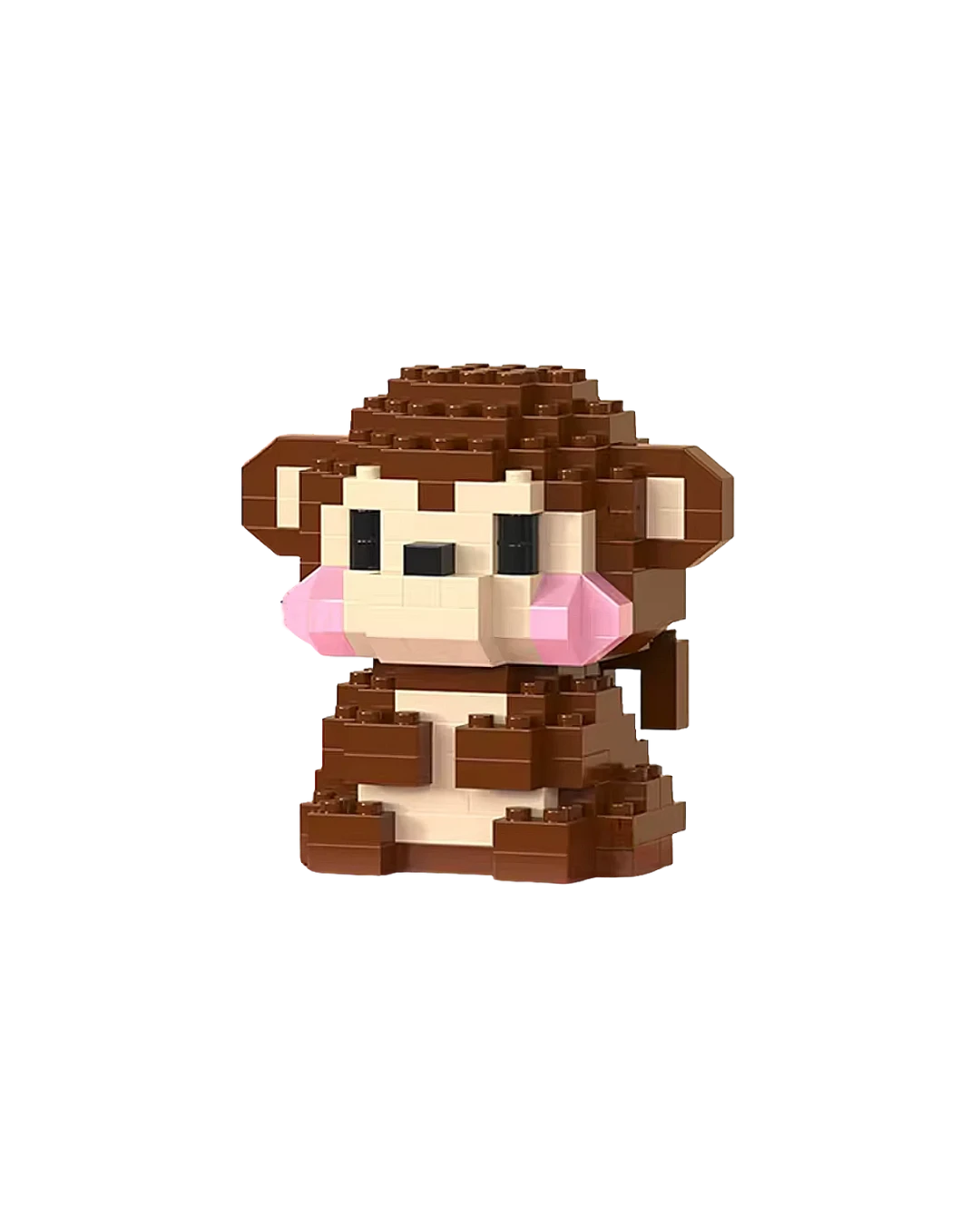 Monkey Mini Block Figurine – Animal Building Bricks Collectible