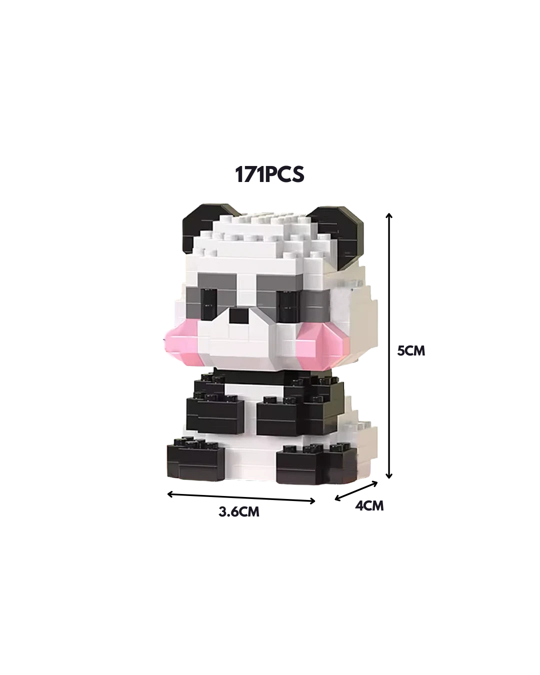 Panda Mini Block Figurine – Animal Building Bricks Collectible
