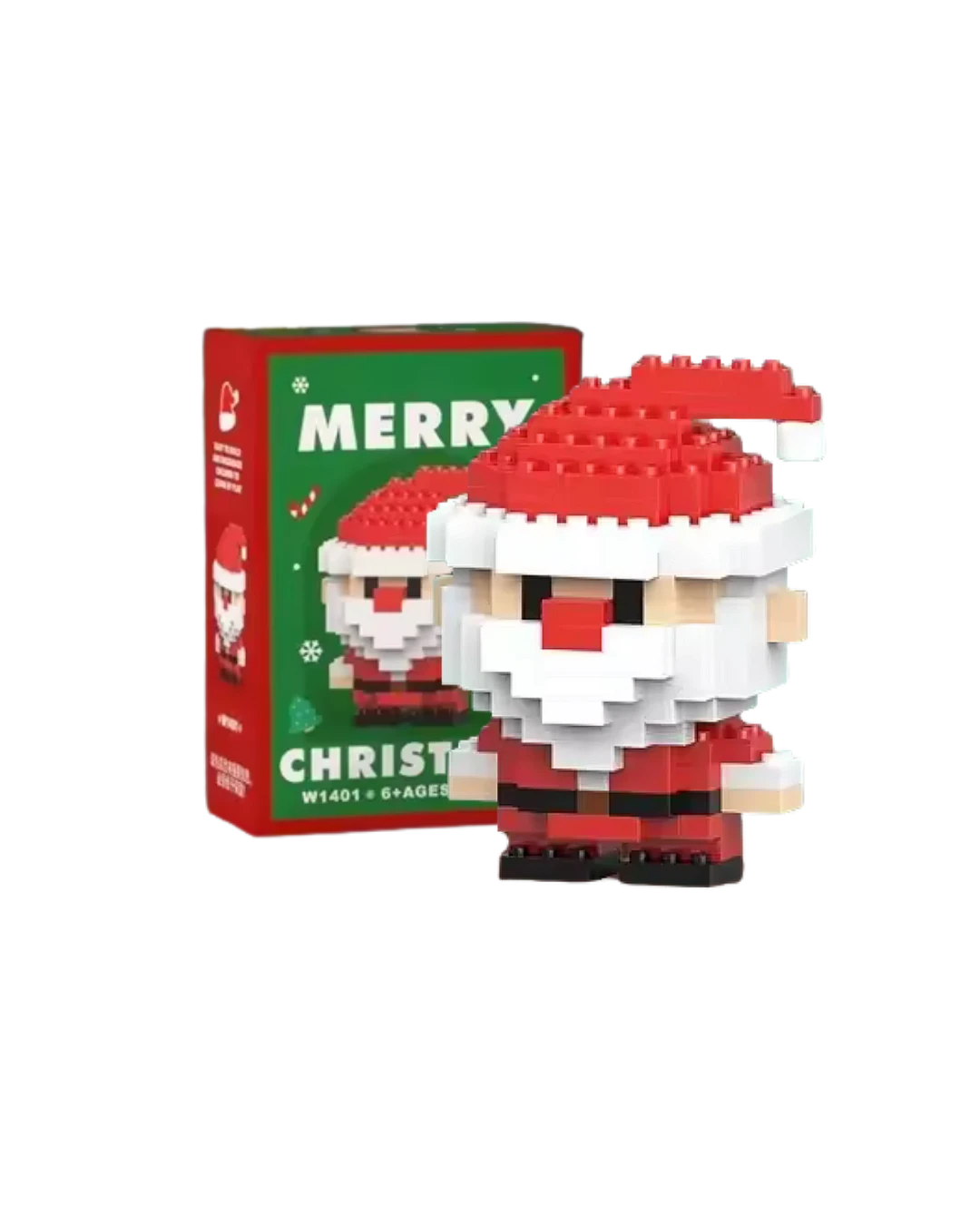 Santa Claus Mini Block Figurine – Holiday Building Bricks Collectible