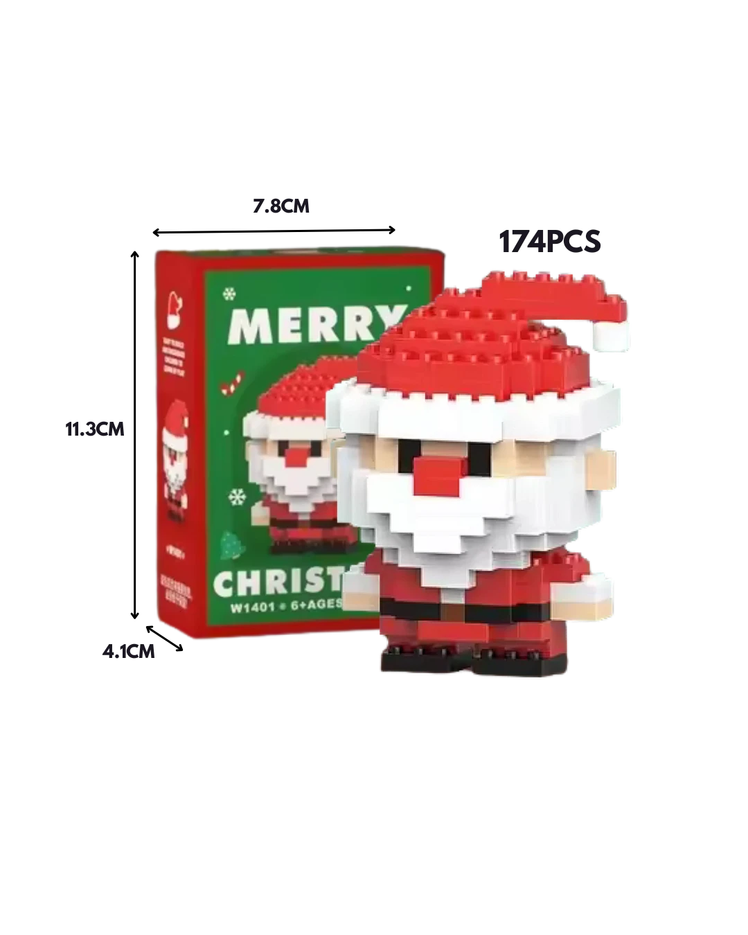 Santa Claus Mini Block Figurine – Holiday Building Bricks Collectible