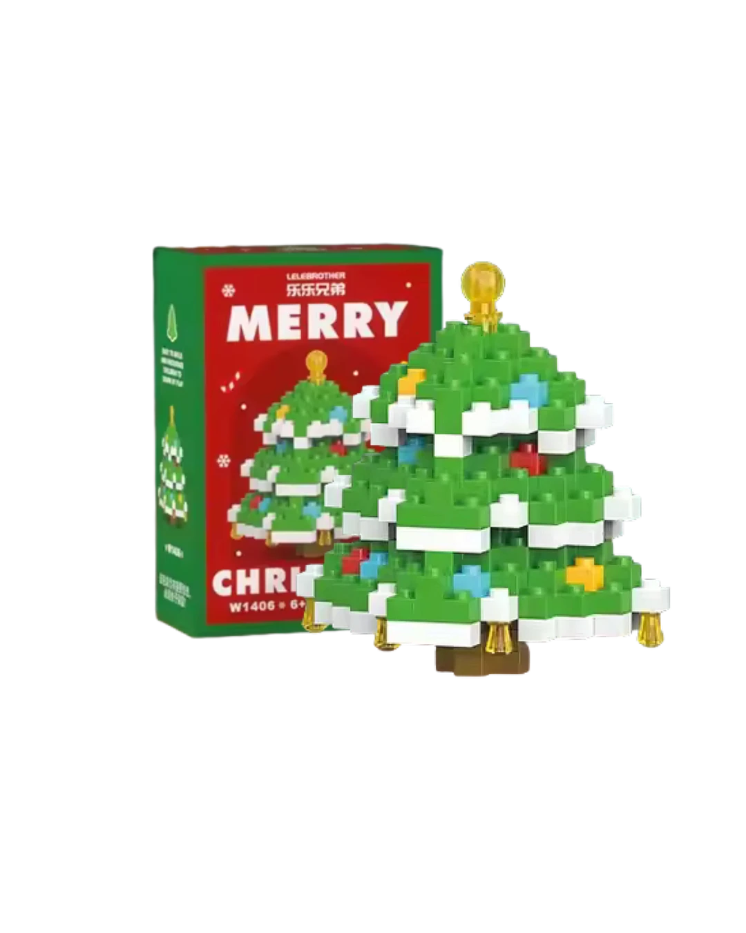 Christmas Tree Mini Block Figurine – Holiday Building Bricks Collectible